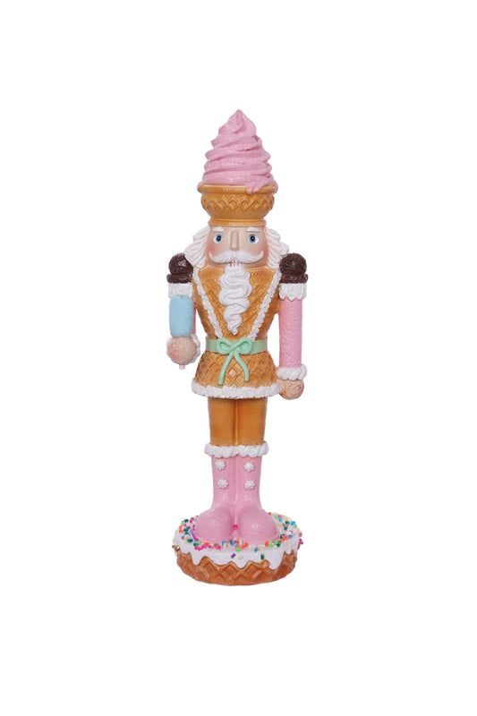 9" Ice Cream Nutcracker With Pink Boots