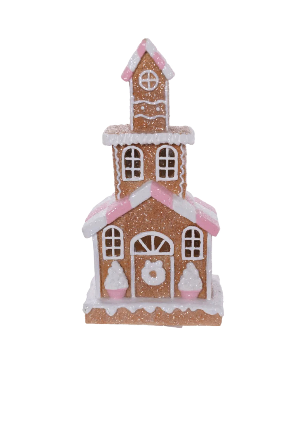 8.5" Lighted Gingerbread House With Checkered Roof Battery Operated