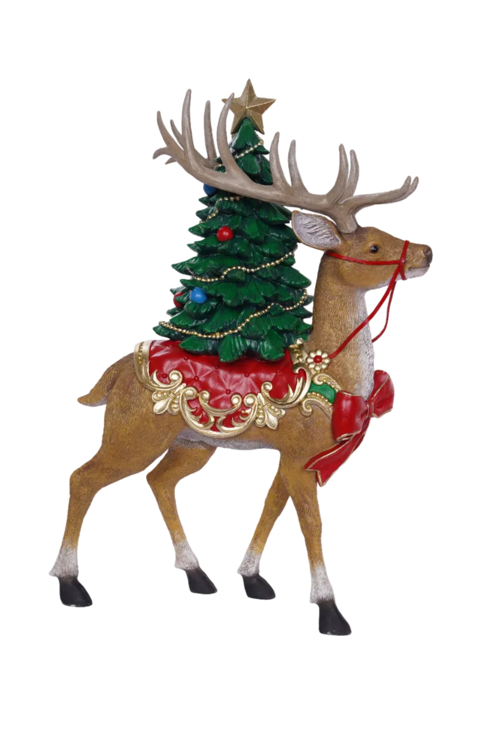17" Elegant Deer With Tree On Saddle
