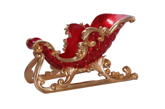 19" Red & Gold Glitter Sleigh