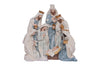 Nativity scene figurine set on a white background