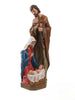 Statue of the Nativity scene with Mary, Joseph, and baby Jesus on a white background