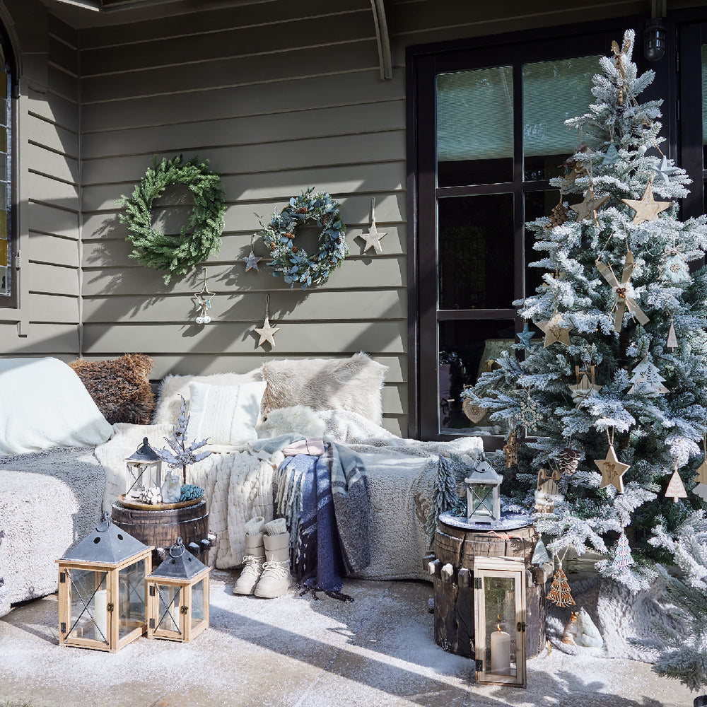 Grandis Fir Snowy Tree - Micro luces LED preiluminadas de color blanco cálido