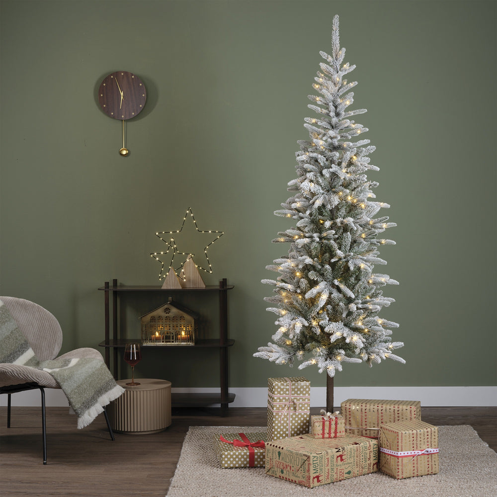 Alpbach Fir Snowy Tree Warm White & Multi Micro LED Lights