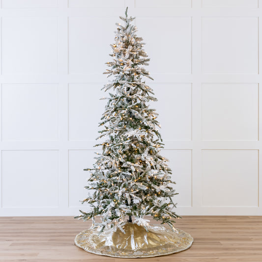 15 FT Snow Pine Slim Pre Lit Warm White LED Lights