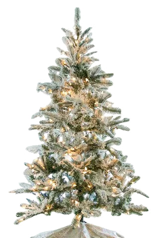Snow Pine Tree Pre Lit Warm White Lights