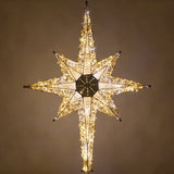 3 FT 8 Point Bethlehem Shimmering Star Warm White & Cool White LED Tree Topper
