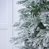 9 FT Snowy Ponderosa Tree Pre-Lit Warm White LED Lights With Flashing Motion