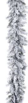 9 FT X 14" Snow Pine Garland Pre-Lit 100 Warm White LED