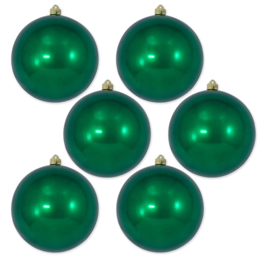 8" Shiny Shatterproof UVW Ball Ornament Set Of 4