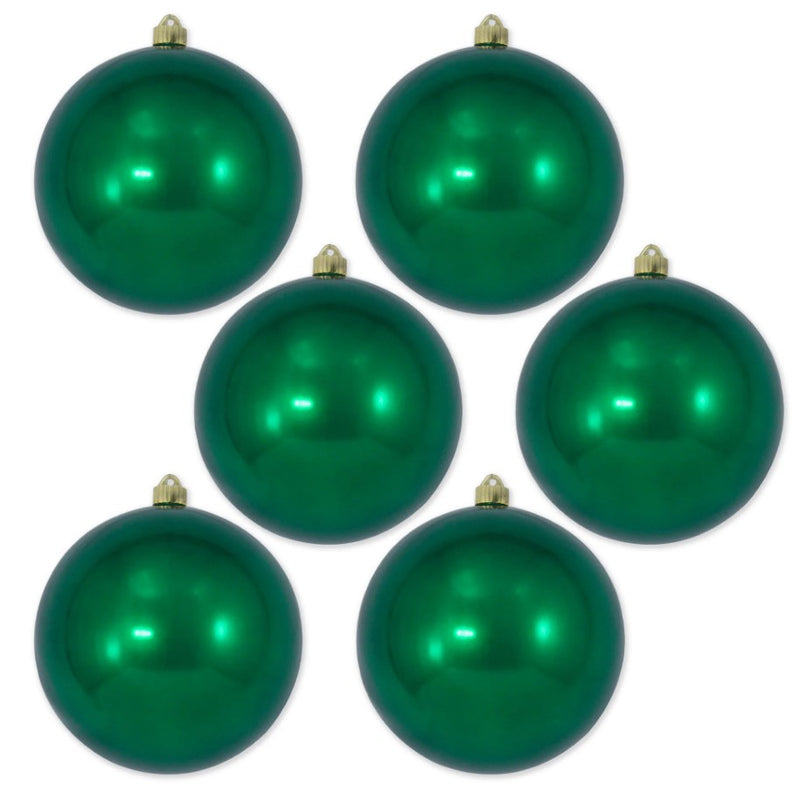 8" Blarney Green Shatterproof UVW Ball Ornament Set Of 4