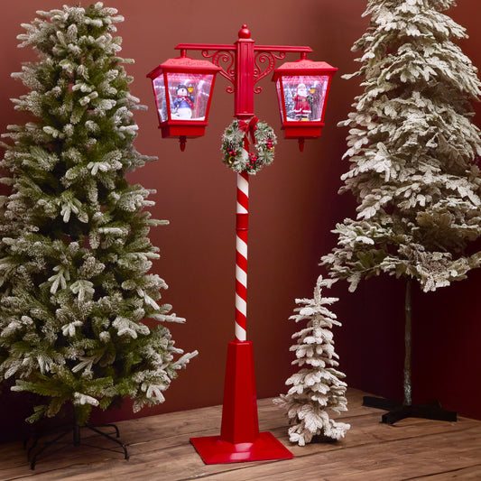6 FT LED Red Lamp Post Lantern