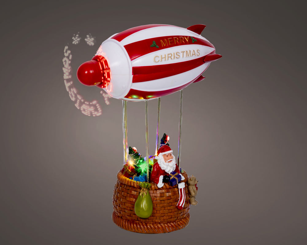 8" LED Santa In Air Balloon Battery Operated