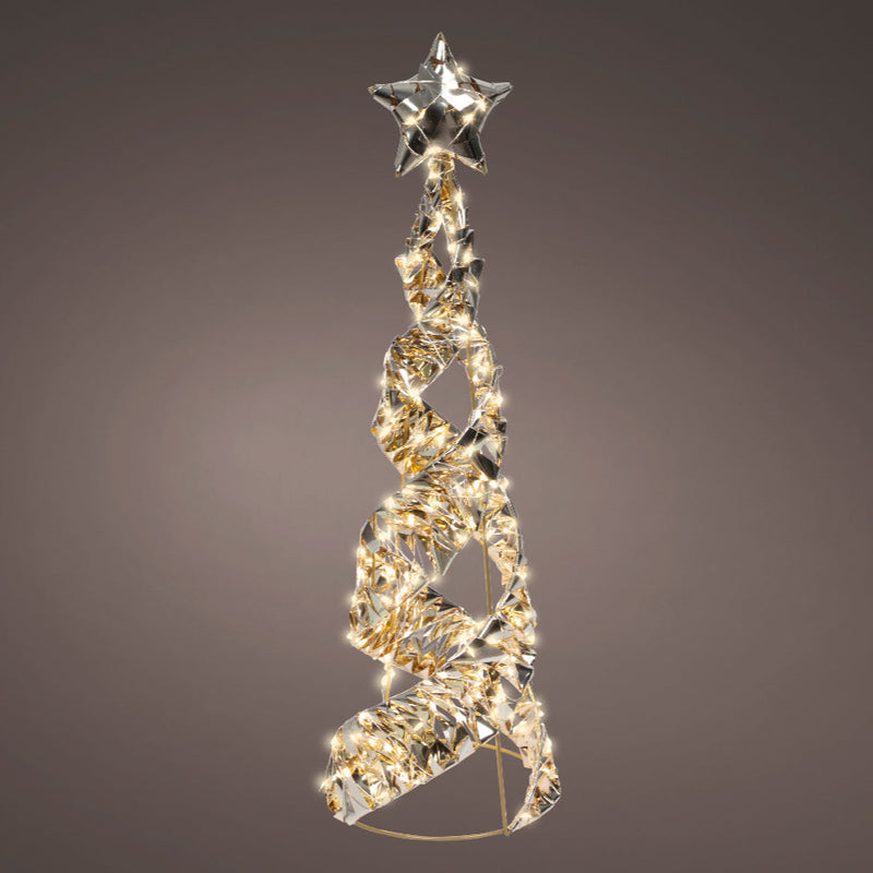 Árbol cónico de 300 micro LED blancos cálidos, 60 cm de altura