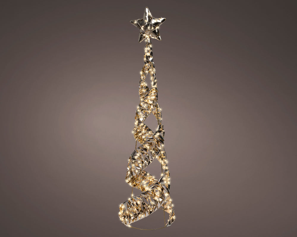 2.6 FT 400 Micro LED Warm White Gold Cone Tree