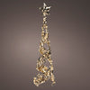 Árbol cónico de 400 micro LED de 2.6 FT en blanco cálido y dorado
