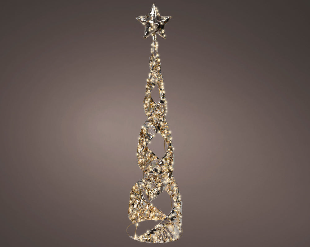 3.3 FT 600 Micro LED Warm White Gold Cone Tree