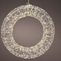 Corona de alambre plateado preiluminada con micro LED blanco cálido