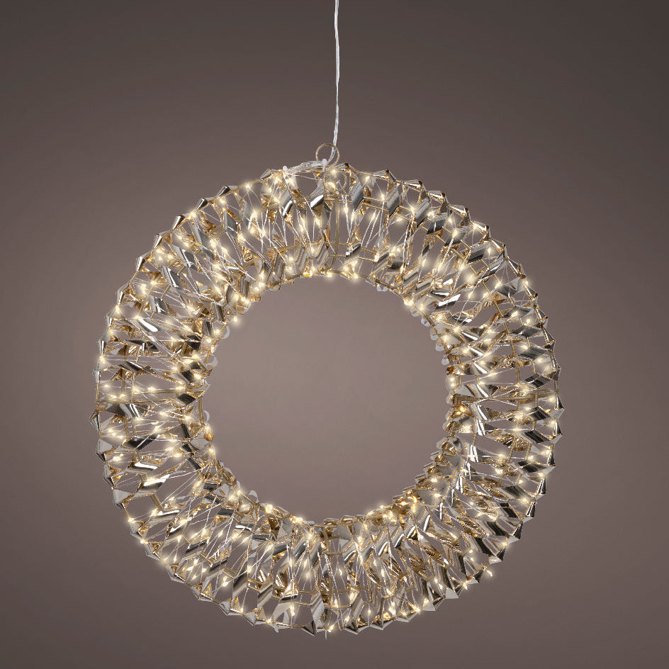 1.3 FT 400 Micro LED Warm White Gold Wreath