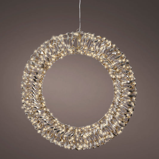 1.7 FT 600 Micro LED Warm White Gold Wreath