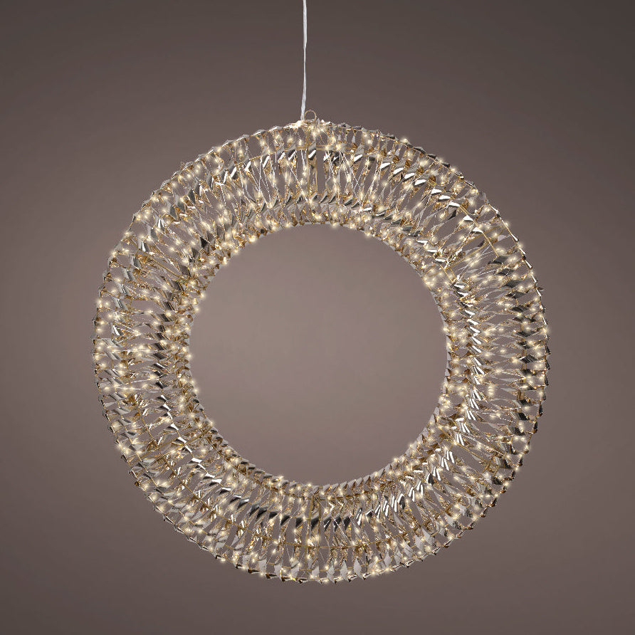 Corona de oro de 960 micro LED blanco cálido de 2,3 FT