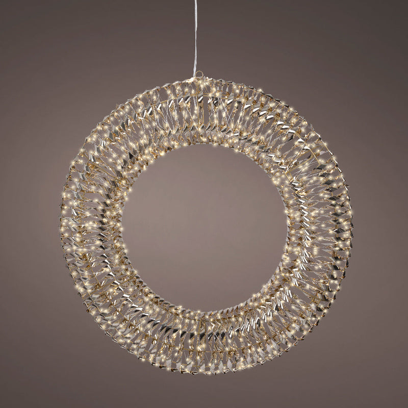 Corona de oro de 960 micro LED blanco cálido de 2,3 FT