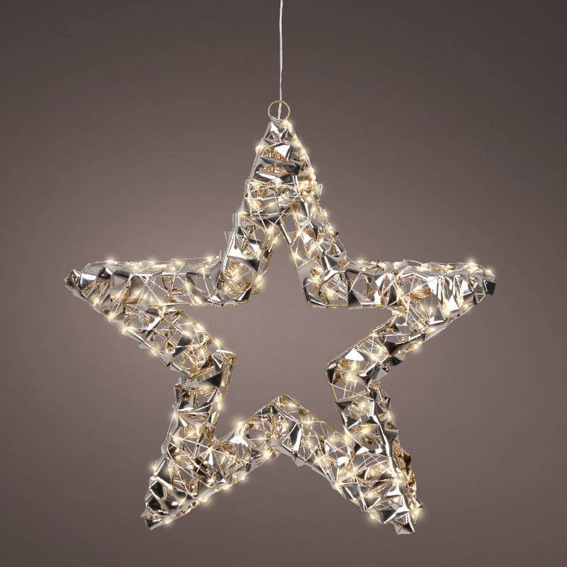1.3 FT 400 Micro LED Estrellas Doradas Blancas Cálidas