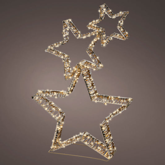 2.7 FT 350 Warm White Micro LED Gold Star Tower