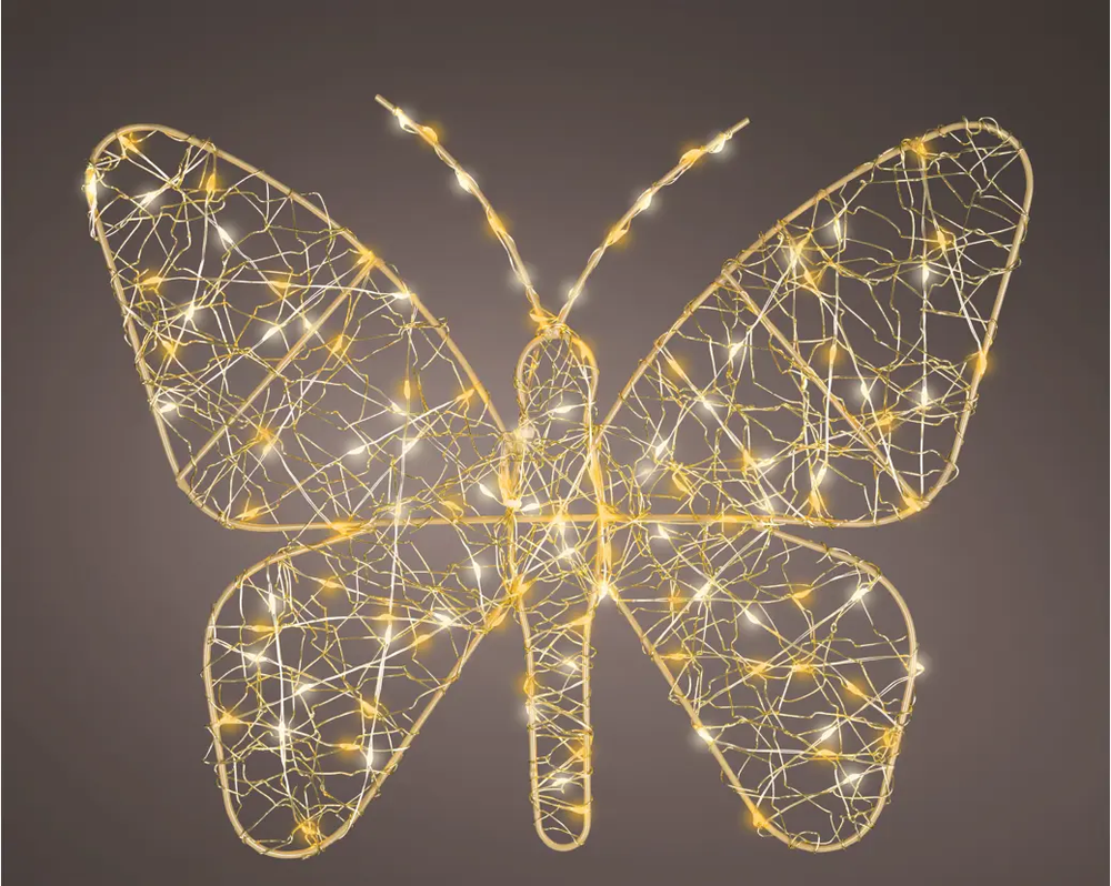 12" Micro Warm White & Classic Warm LED Gold Butterfly Battery Operated