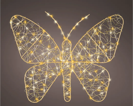 12" Micro Warm White & Classic Warm LED Gold Butterfly Battery Operated