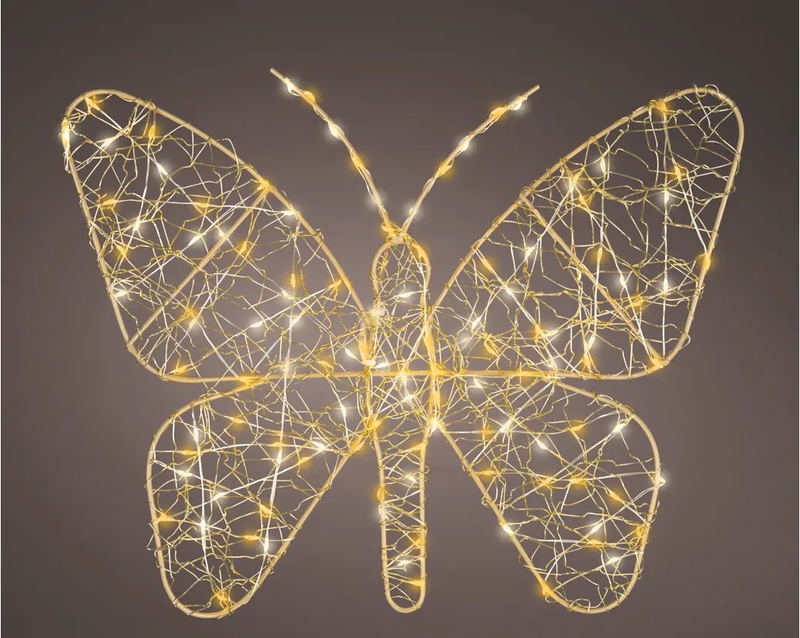 12" Micro Warm White & Classic Warm LED Gold Butterfly Battery Operated