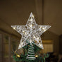 Adorno para árbol con forma de estrella plateada de 11"