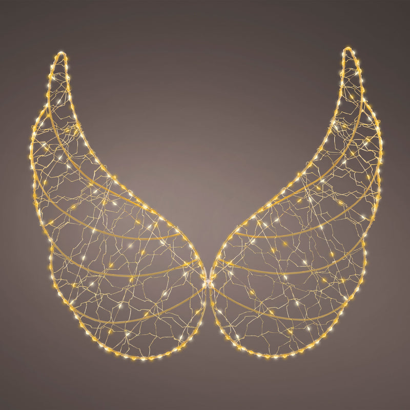 Alas de ángel micro LED de 10" blancas cálidas y clásicas cálidas