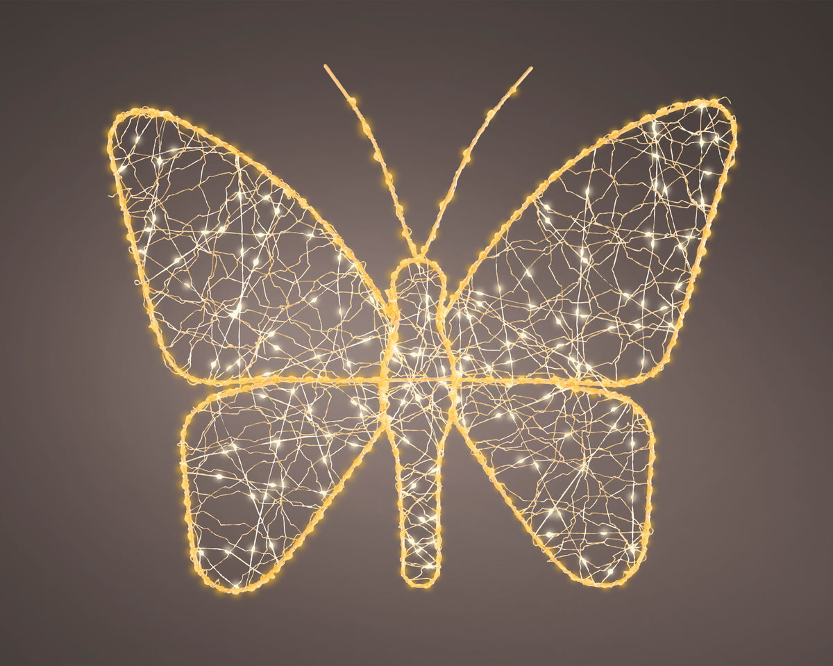 1.4 FT Warm White & Classic Warm Micro LED Gold Butterfly