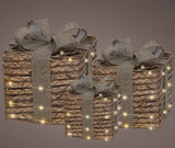 Warm White Brown Gift Box Battery Operated Set Of 3