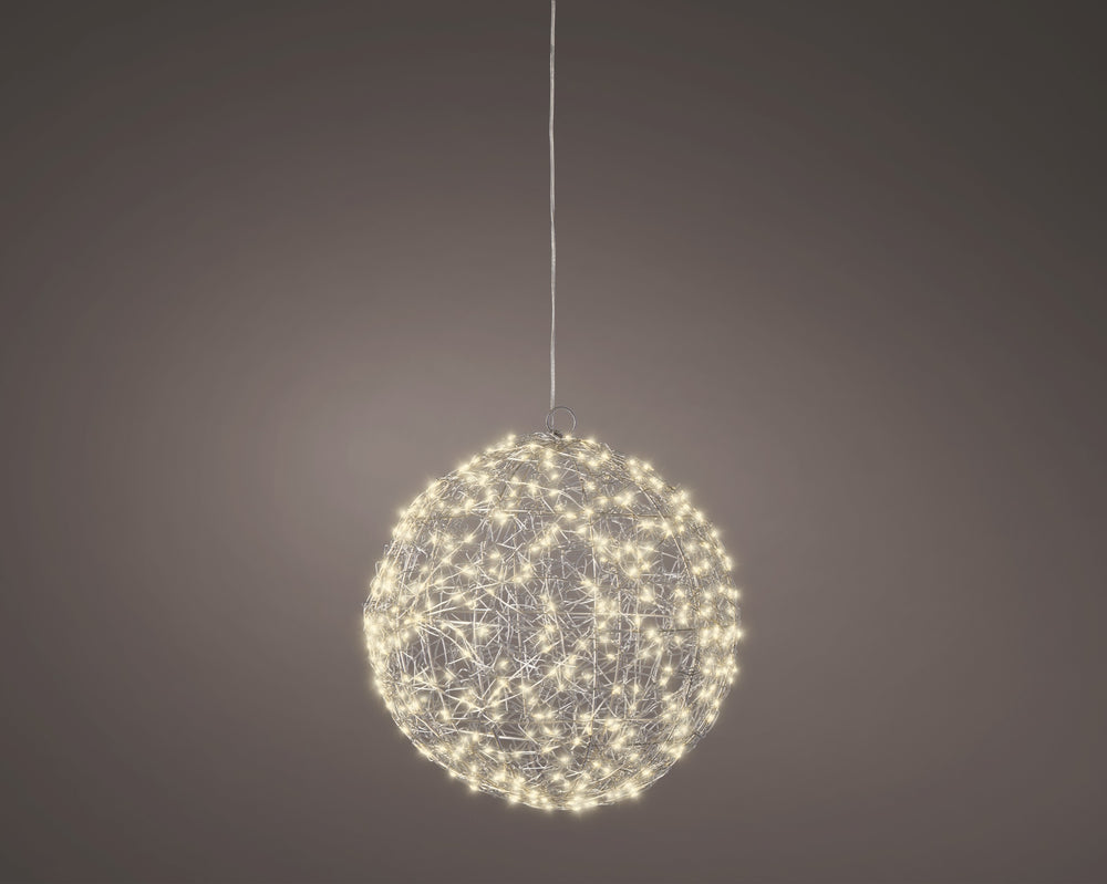 11" Hanging Wire Ball Pre Lit Micro Warm White LED