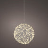 11" Warm White Micro LED Hanging Wire Silver Ball