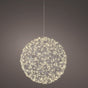 15" 600 Warm White Micro LED Silver Wire Hanging Ball
