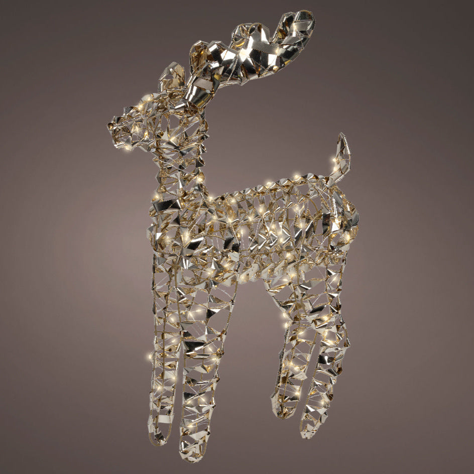 2.2 FT 100 Micro LED Warm White Gold Reindeer
