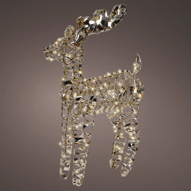 2.2 FT 100 Micro LED Warm White Gold Reindeer