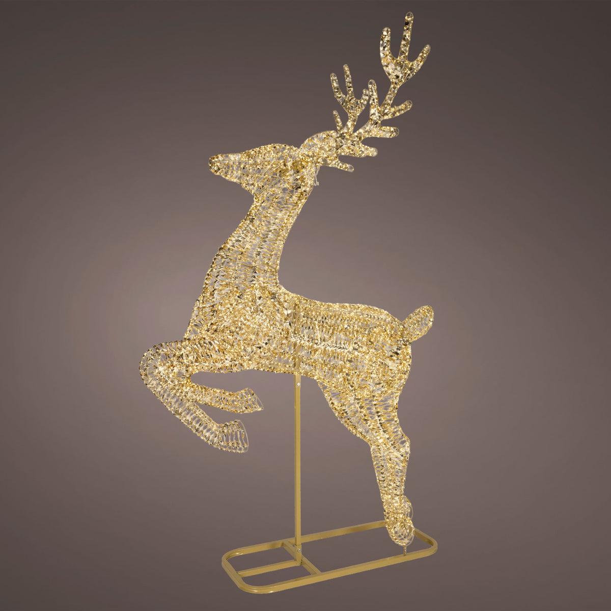 9.5 FT Gold Reindeer Micro Warm White LED