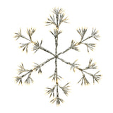Copos de nieve plateados con efecto intermitente de 336 LED en blanco cálido de 28" x 31"