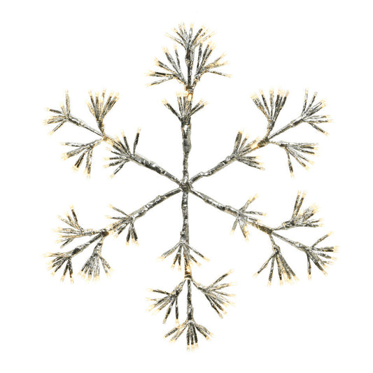 28" X 31" 336LED Warm White LED Flashing Silver Snowflake