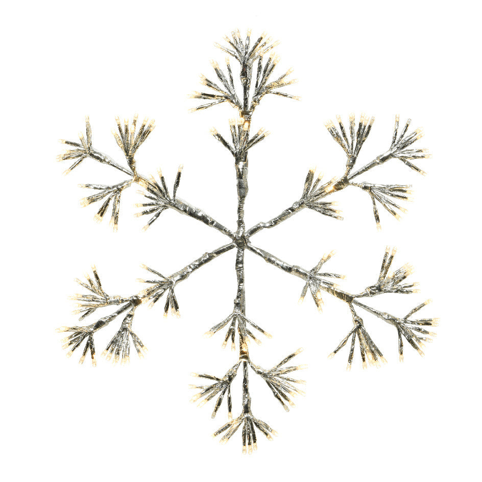 Copos de nieve parpadeantes de LED blancos cálidos de 94 x 107 cm (37" X 42") y 480 LED