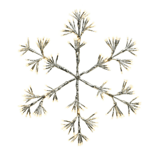 37" X 42" 480LED Warm White LED Flashing Silver Snowflake