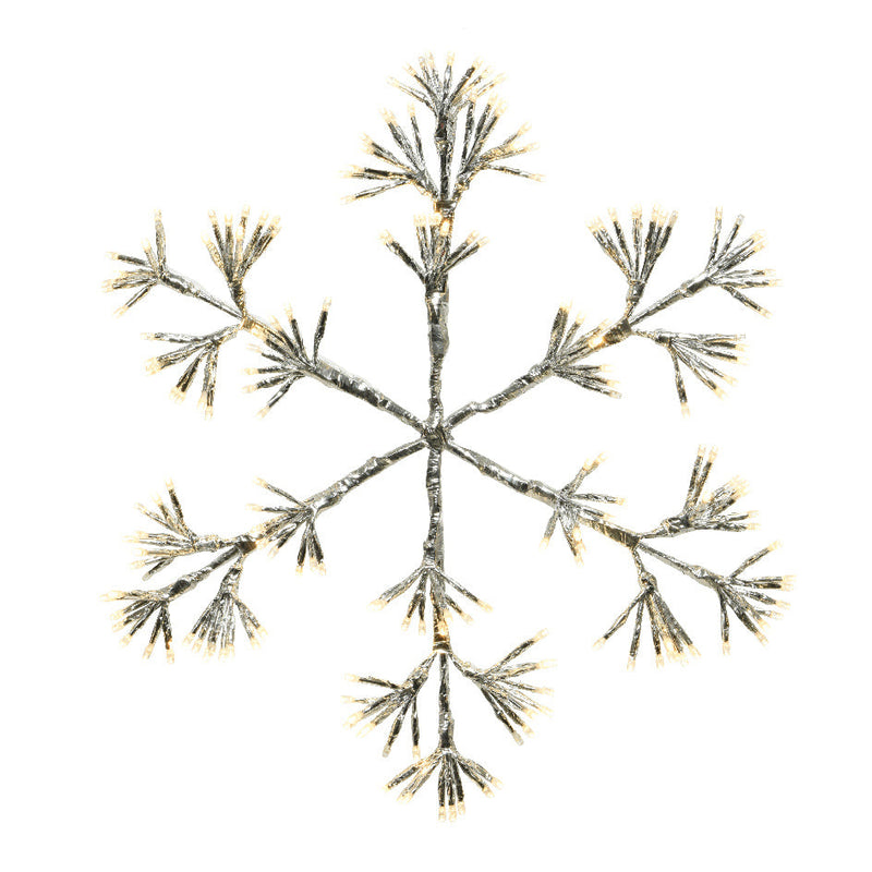 Copos de nieve parpadeantes de LED blancos cálidos de 94 x 107 cm (37" X 42") y 480 LED