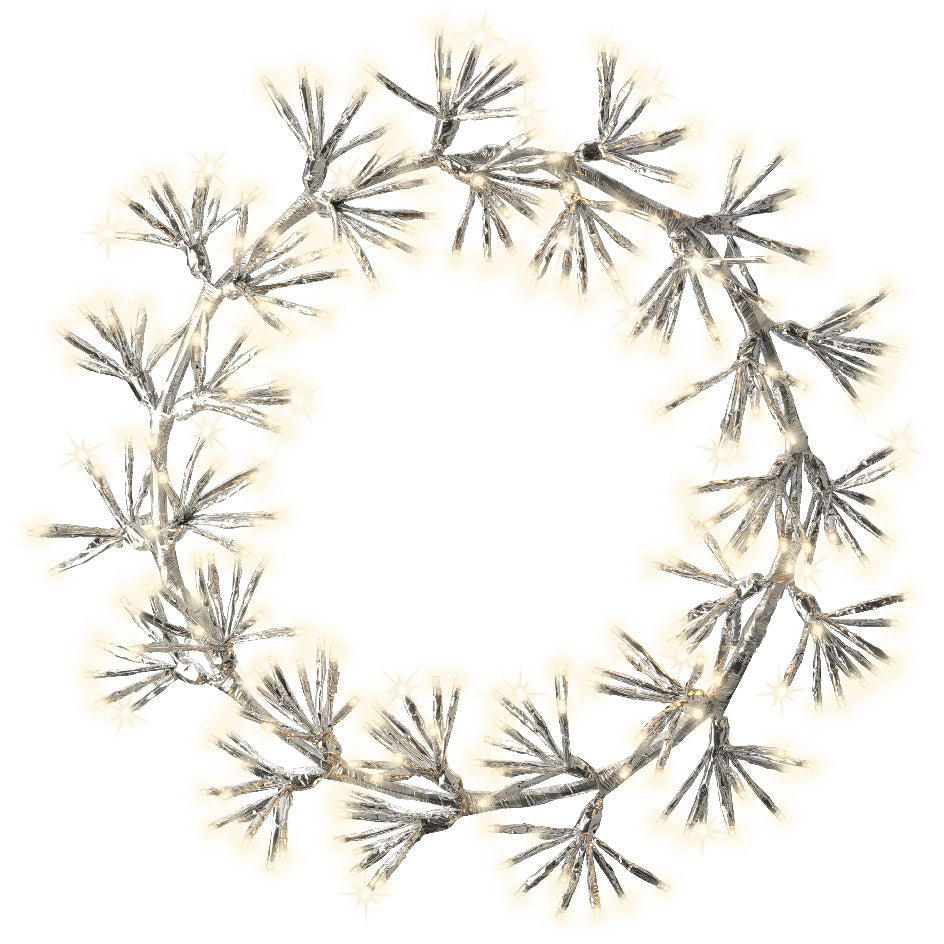 19" 300LED Warm White Silver Wreath