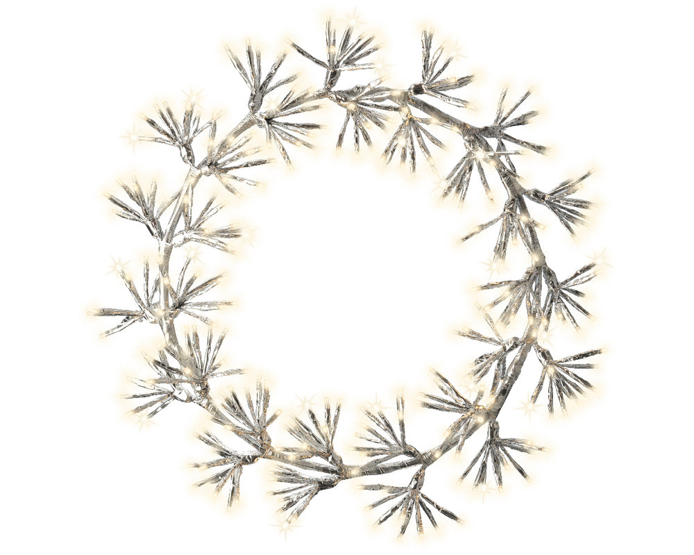 31" 500LED Warm White Silver Wreath