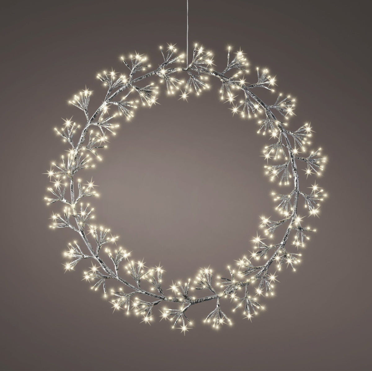31" 500 LED Guirnalda Plateada Blanco Cálido