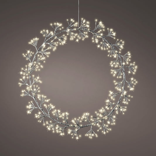 31" 500LED Warm White Silver Wreath